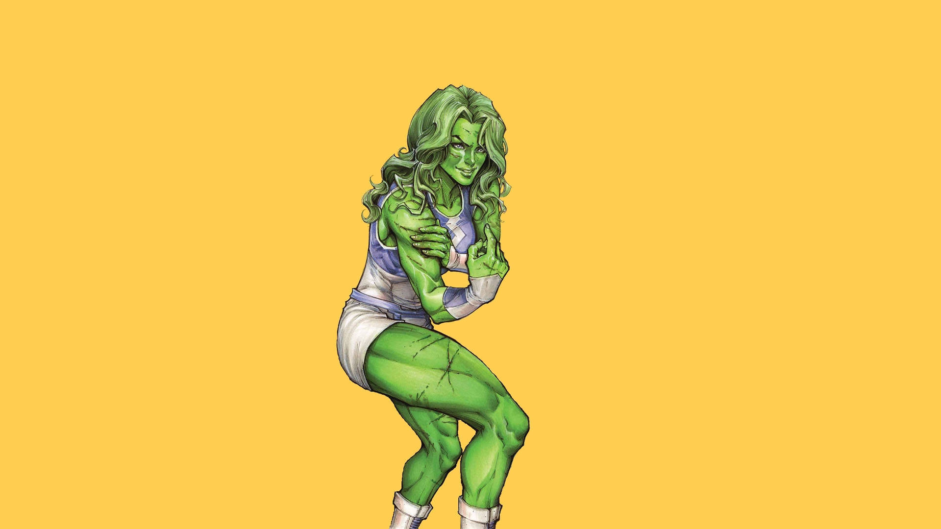She Hulk Yellow Comic Art Picture