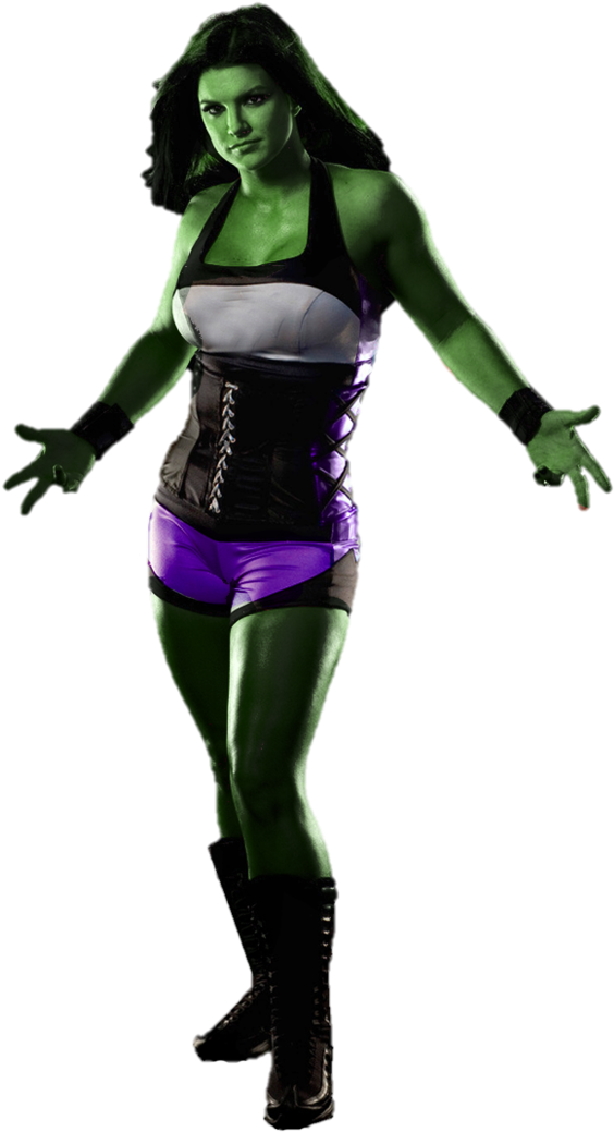 She Hulk_ Costume_ Pose PNG
