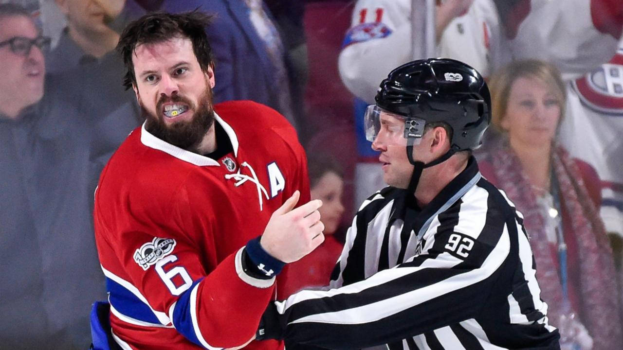 Shea Weber Held By The Referee Wallpaper