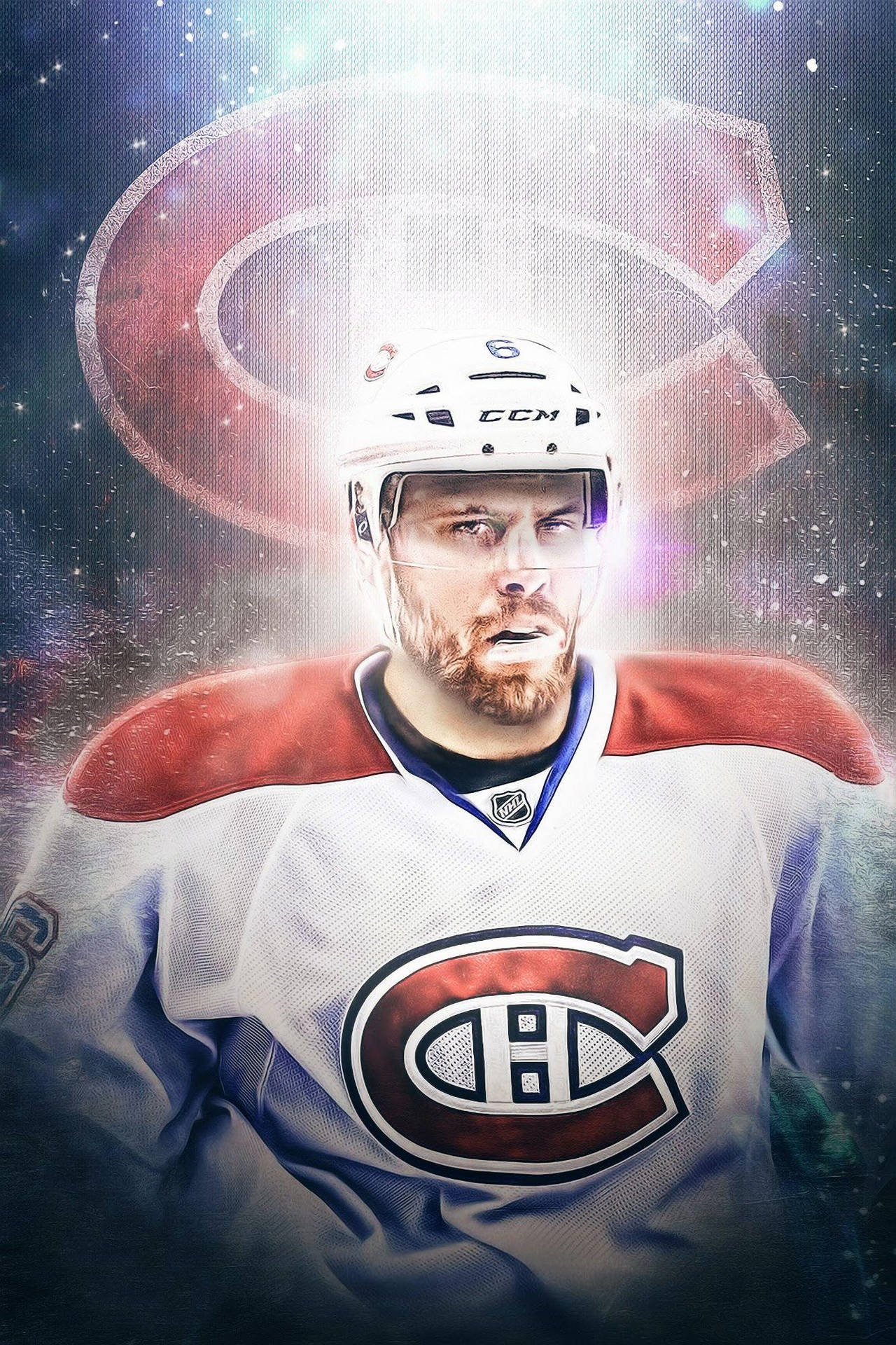 Pósterblanco De Shea Weber De Los Montreal Canadiens. Fondo de pantalla