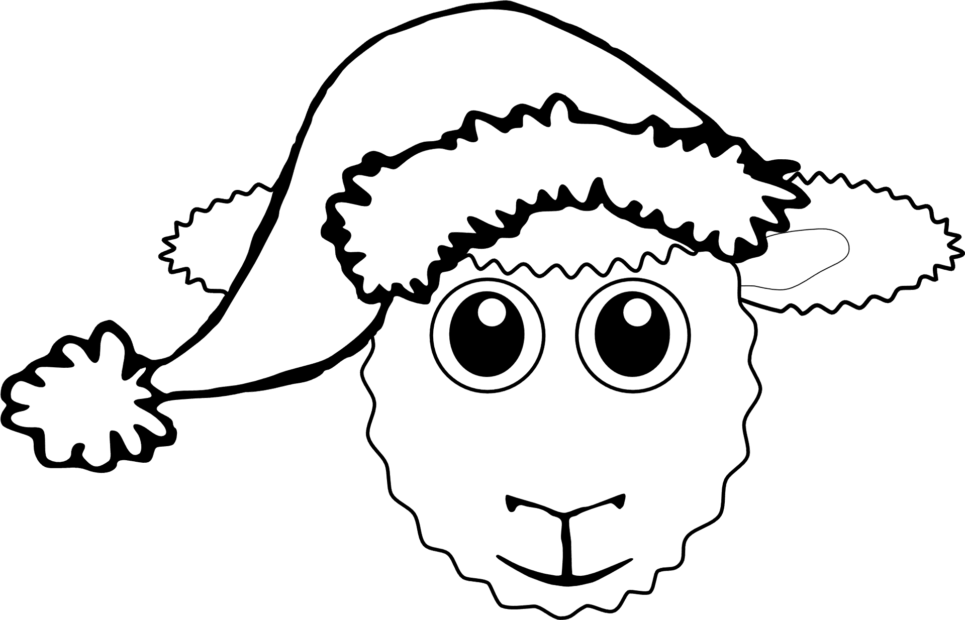 Sheep_with_ Santa_ Hat_ Vector PNG