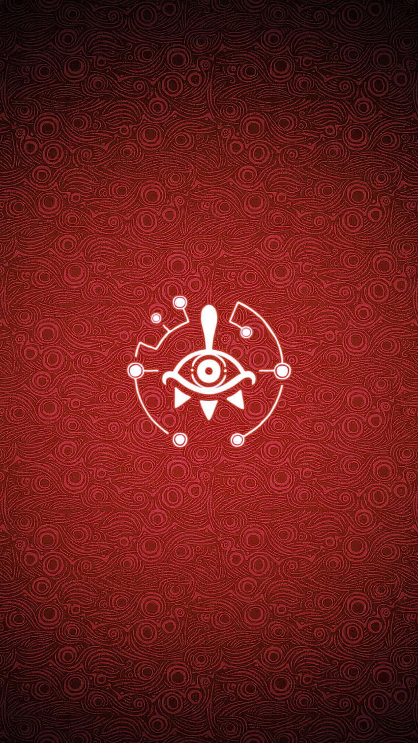 A Red Background With A White Circle And A White Eye Wallpaper
