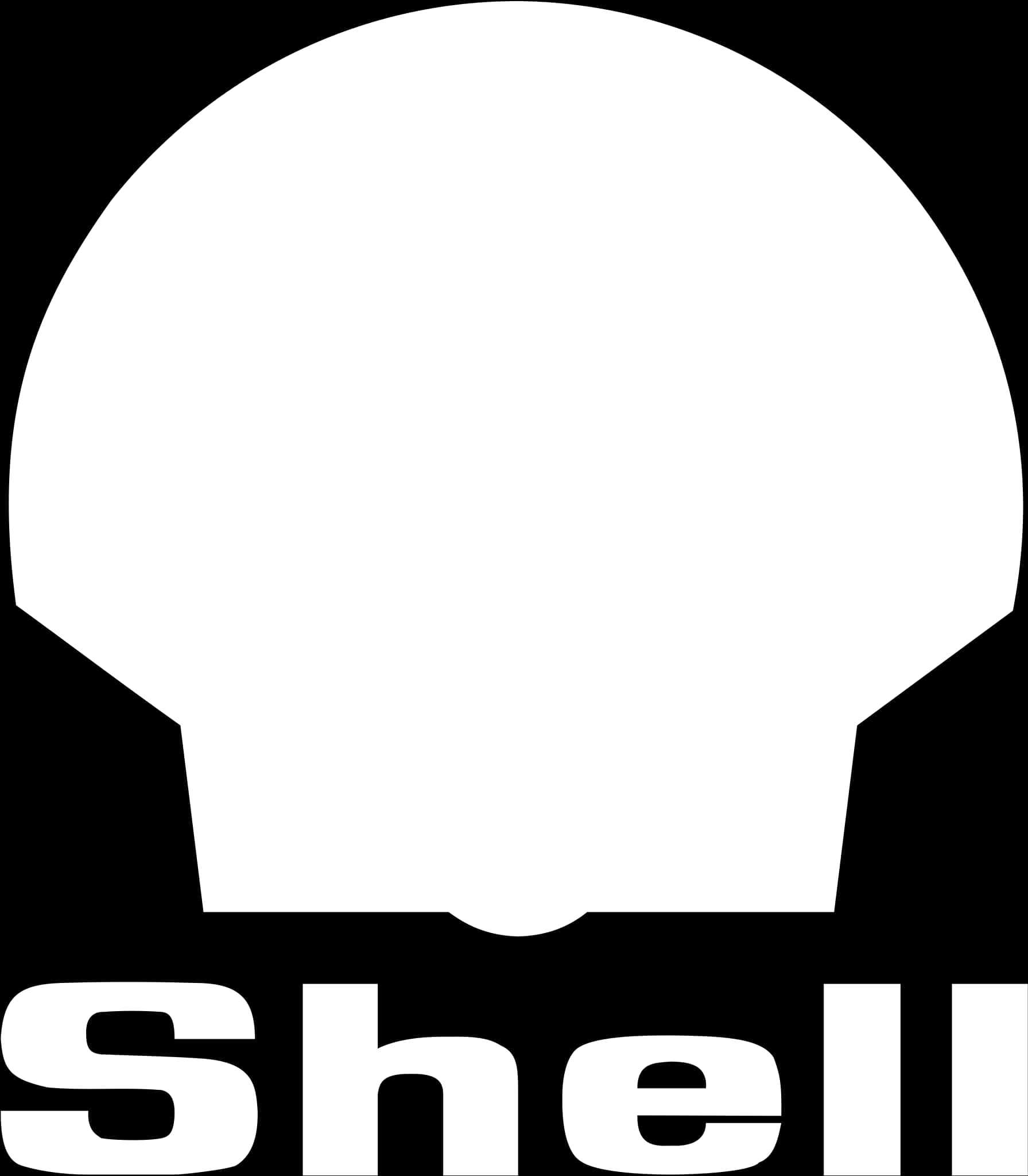 Shell Logo Blackand White PNG