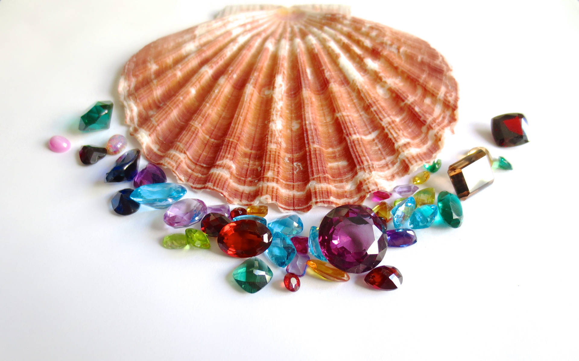 Shell With Gemstones Wallpaper
