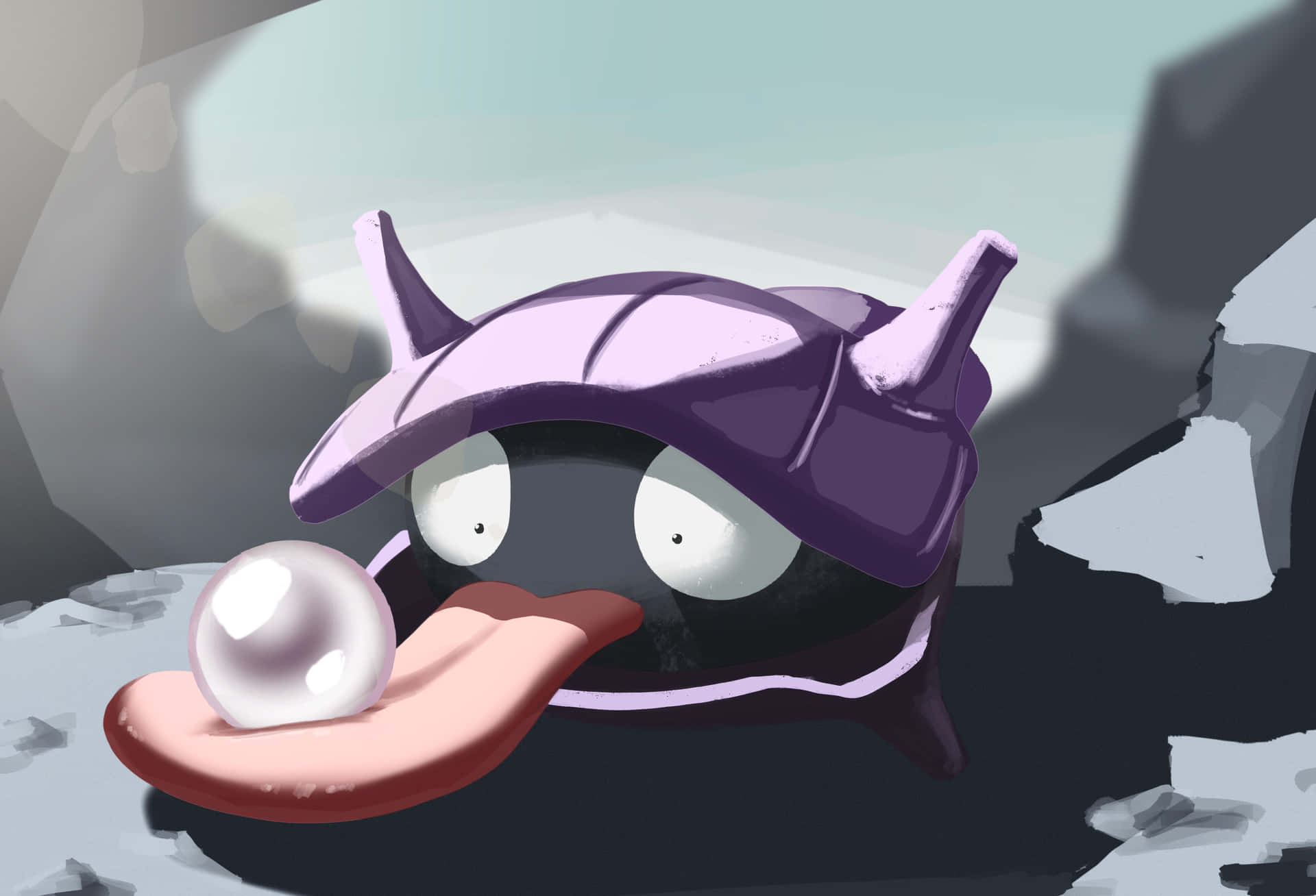Shellder Tongue With Pearl Wallpaper