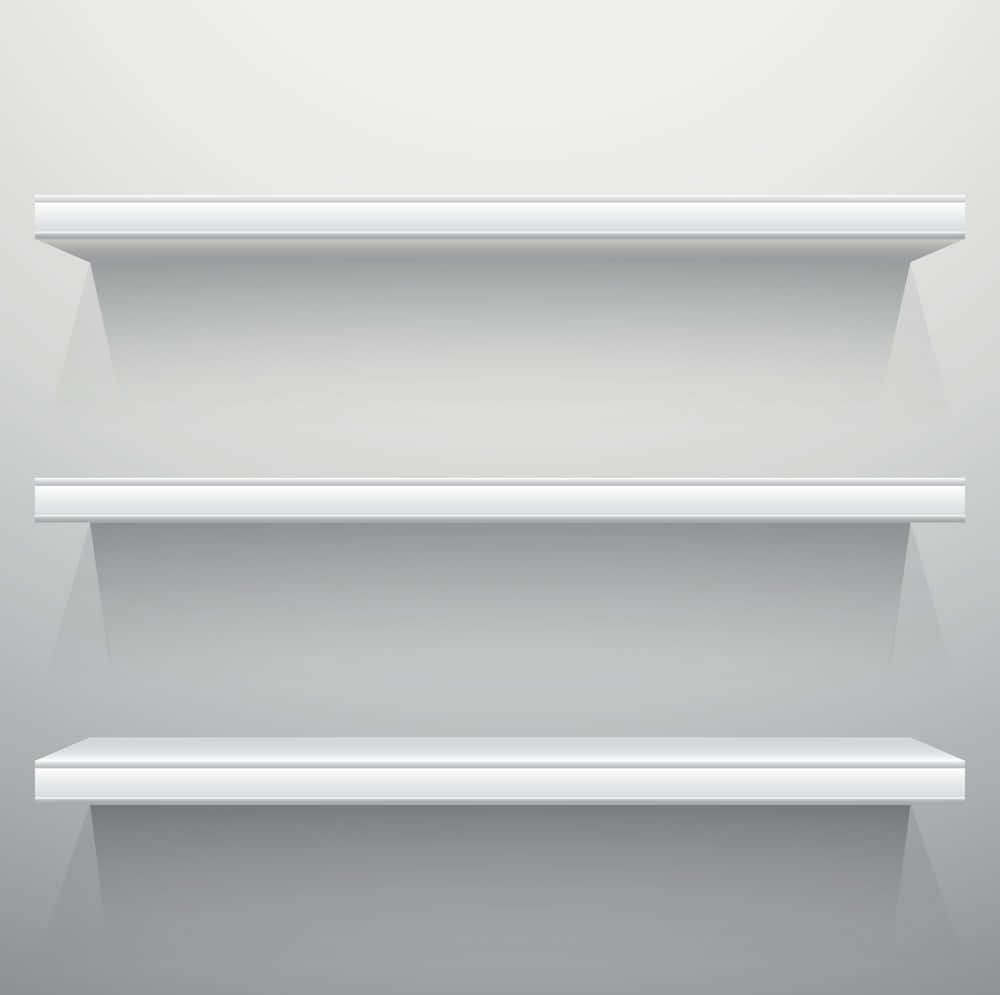 White Shelves On A Gray Background