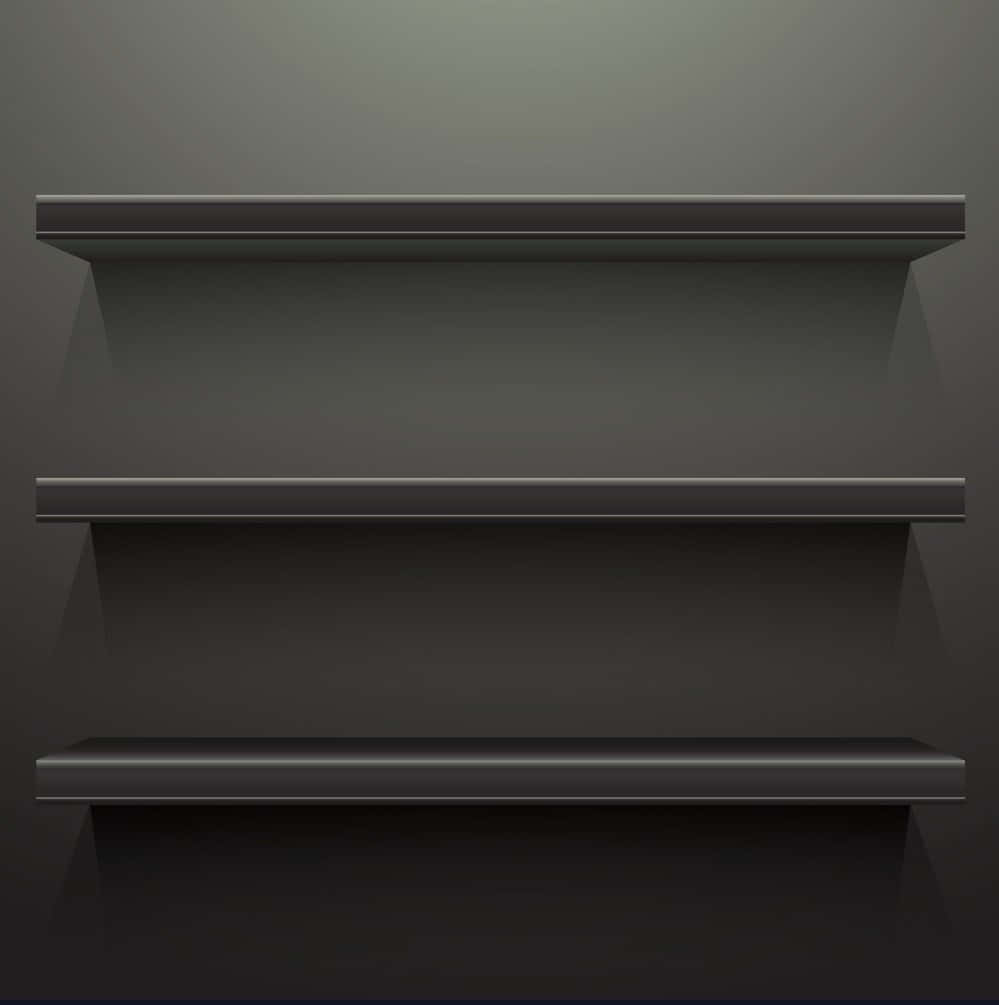 Black Shelves On A Dark Background Vector
