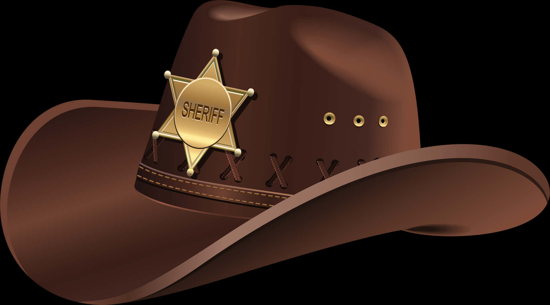 Sheriff Cowboy Hat Illustration PNG