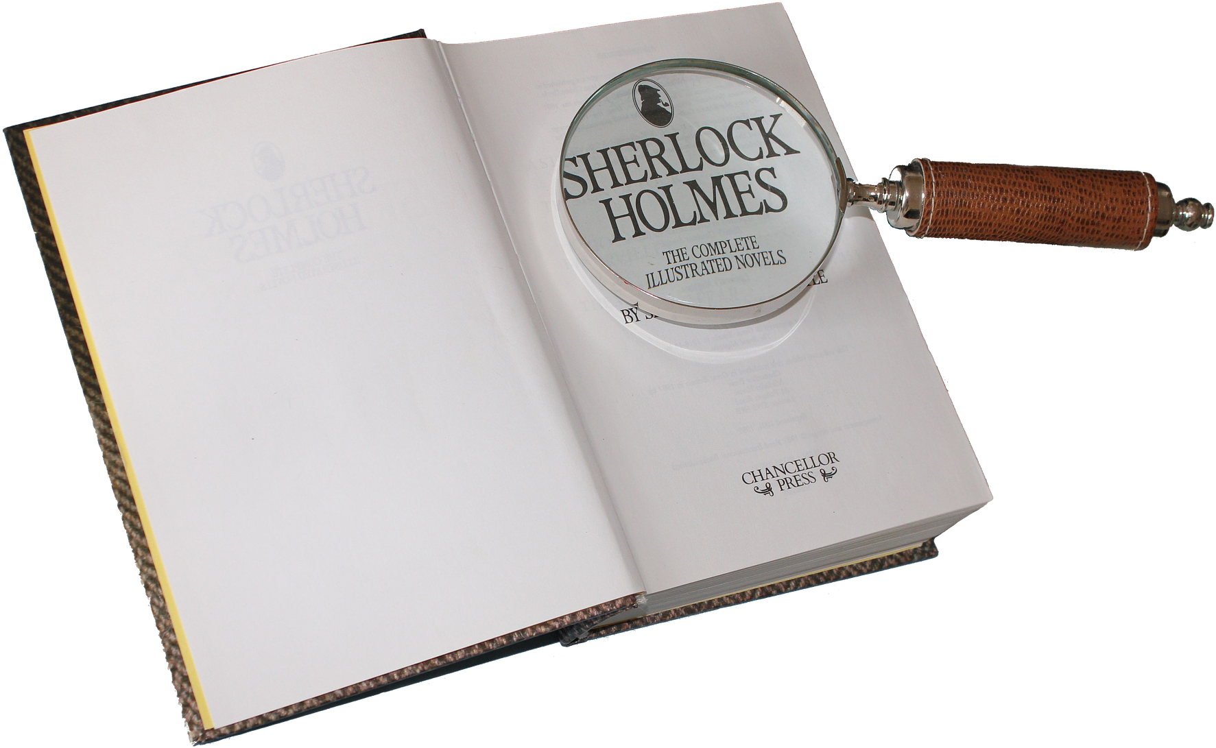 Sherlock Holmes Bookand Magnifying Glass PNG