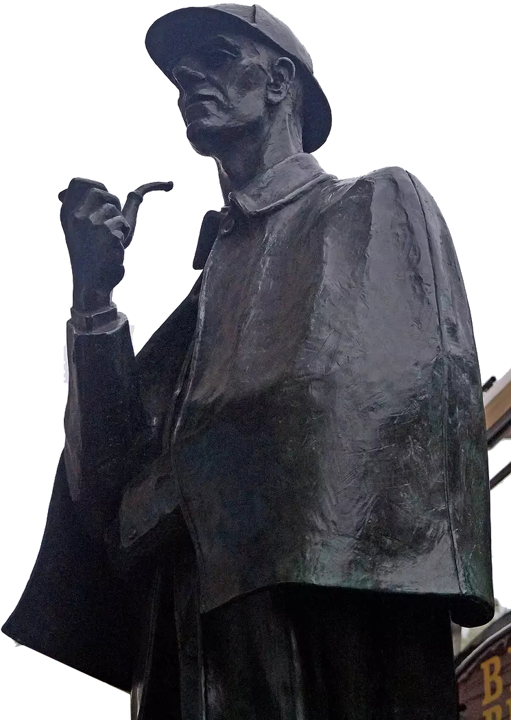 Sherlock Holmes Statue Contemplative Detective PNG