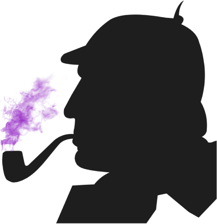 Sherlock Silhouettewith Pipe PNG