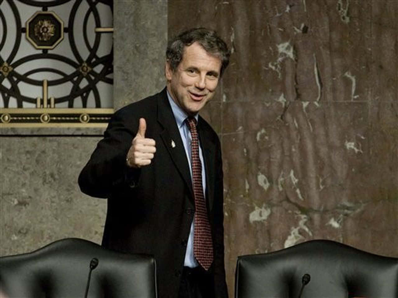 Sherrod Brown Giving Thumbs Up Background
