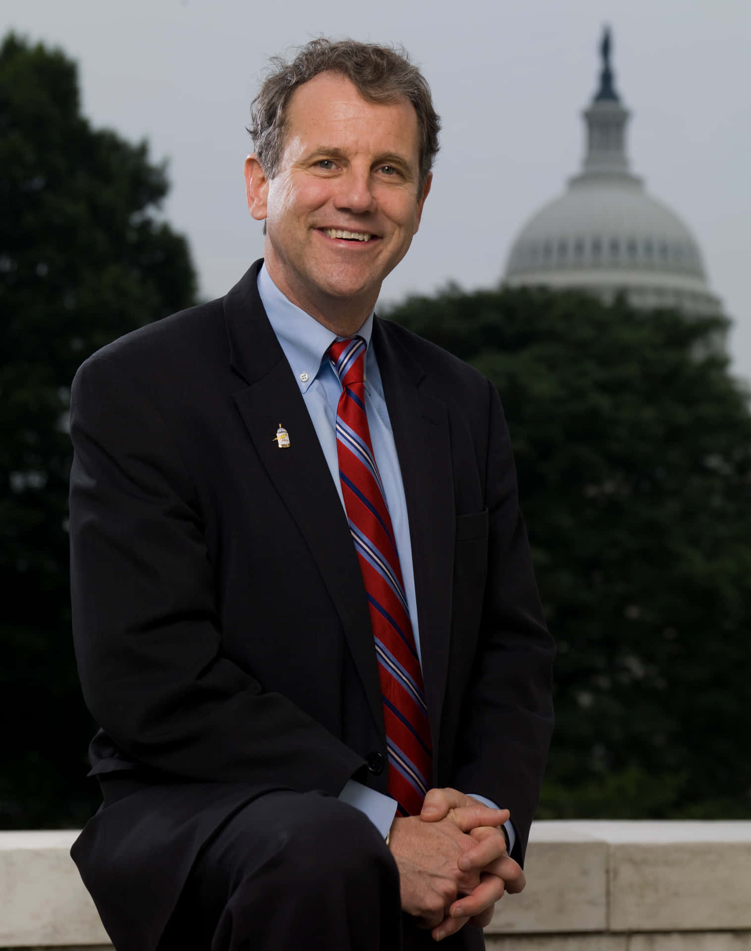 Sherrod Brown With Capitol Dome Background