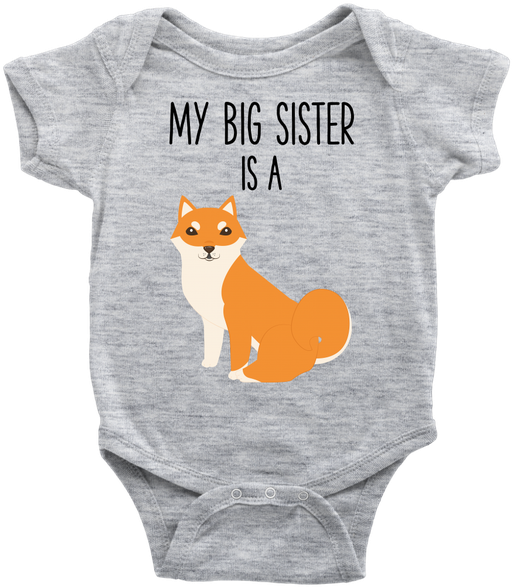 Shiba Inu Big Sister Baby Onesie PNG