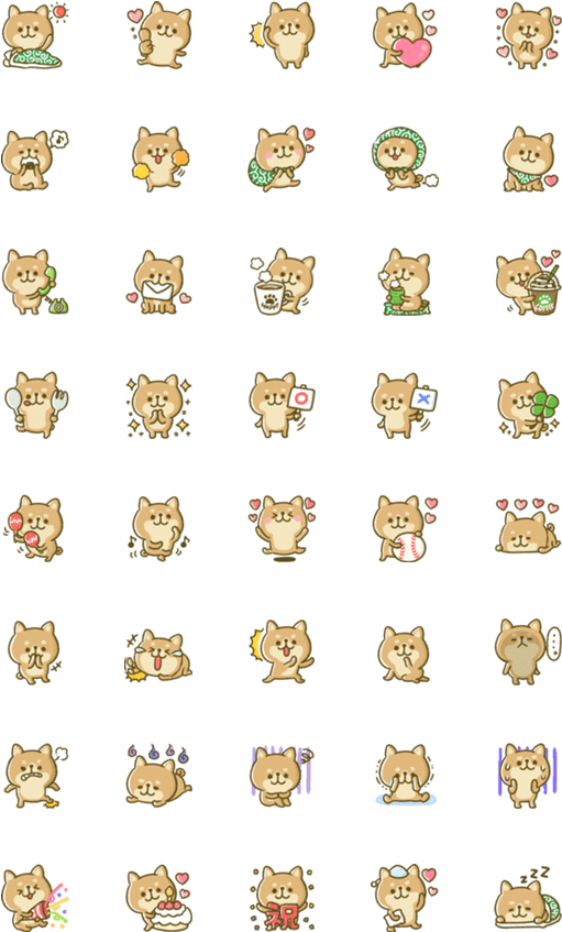 Shiba Inu Emoji Pattern PNG