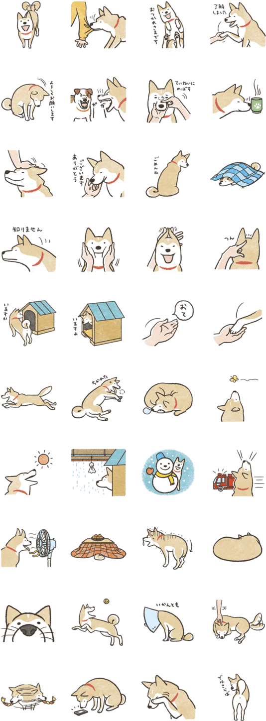 Shiba Inu Emotionsand Activities PNG