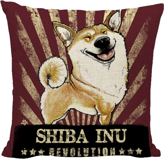 Shiba Inu Revolution Pillow PNG