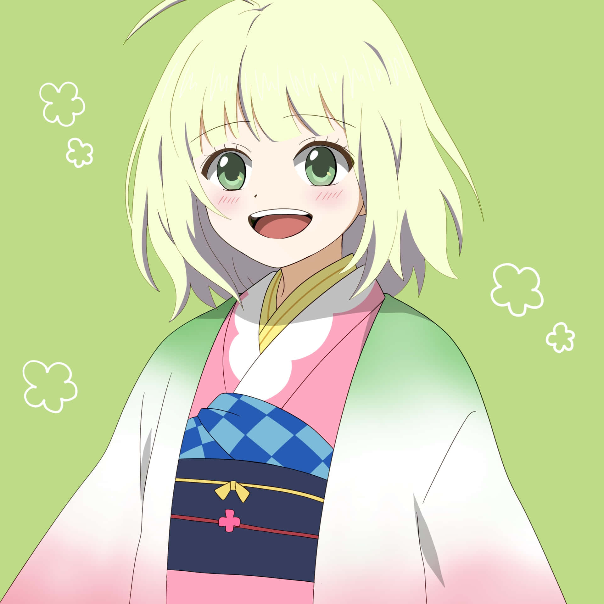 Shiemi Moriyama Displaying Her Exorcist Abilities With A Serene Look On Her Face Against A Luminous Backdrop. Wallpaper