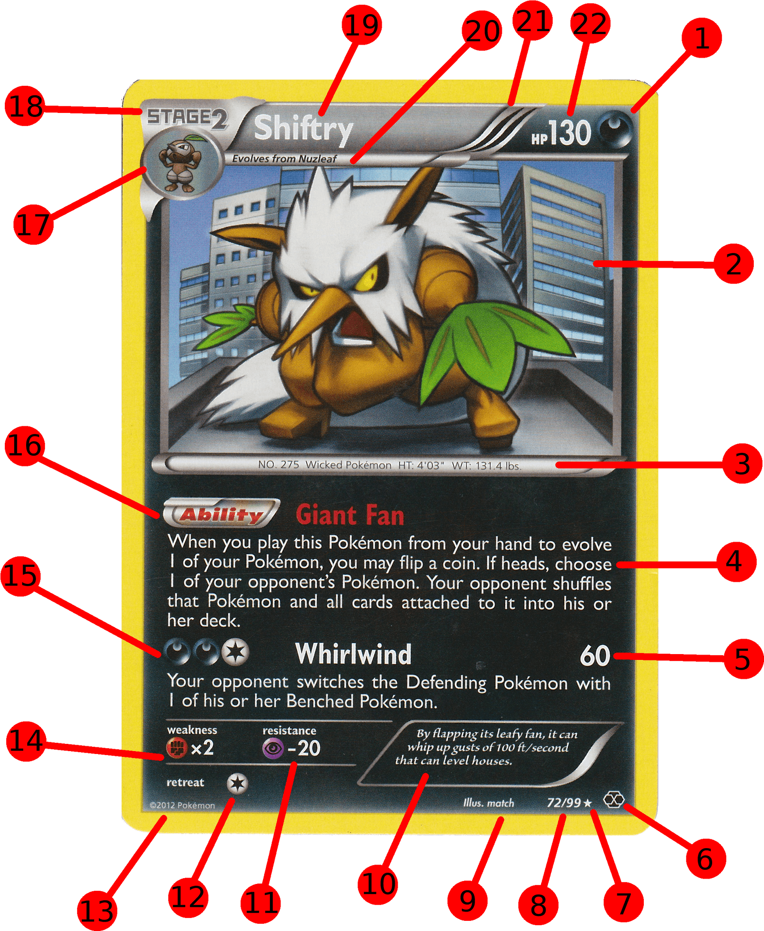 Shiftry Pokemon Card Annotated PNG
