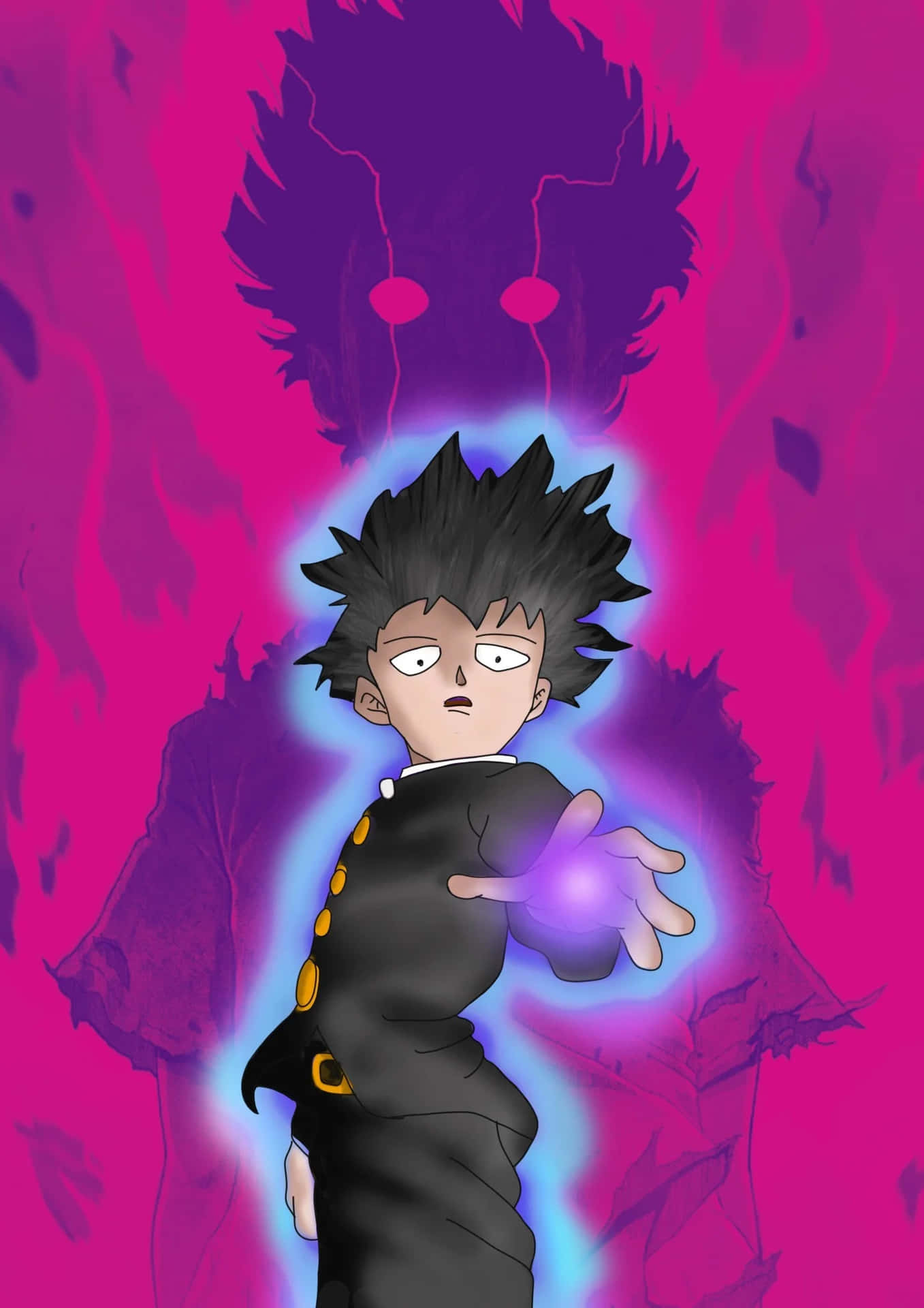 Shigeo Kageyama unleashing his psychic abilities in full force Wallpaper