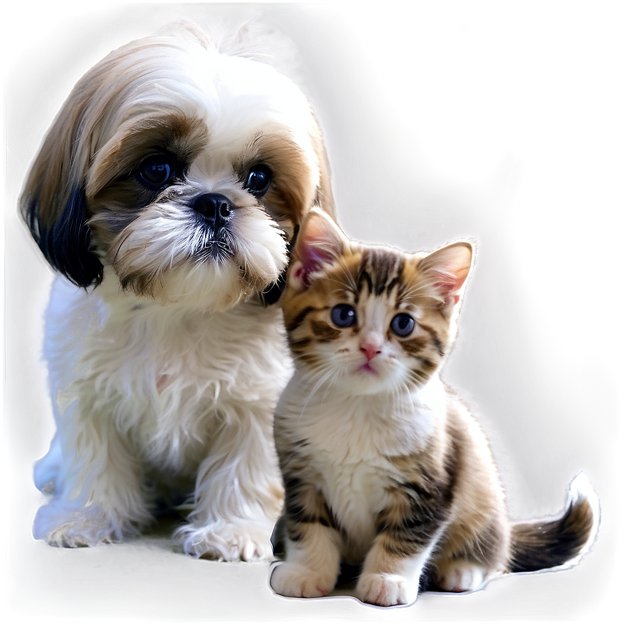 Shih Tzu And Kitten Friends Png 06242024 PNG