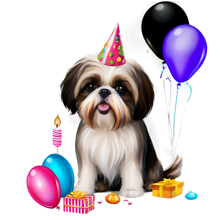 Download Shih Tzu Birthday Party Png 28 | Wallpapers.com