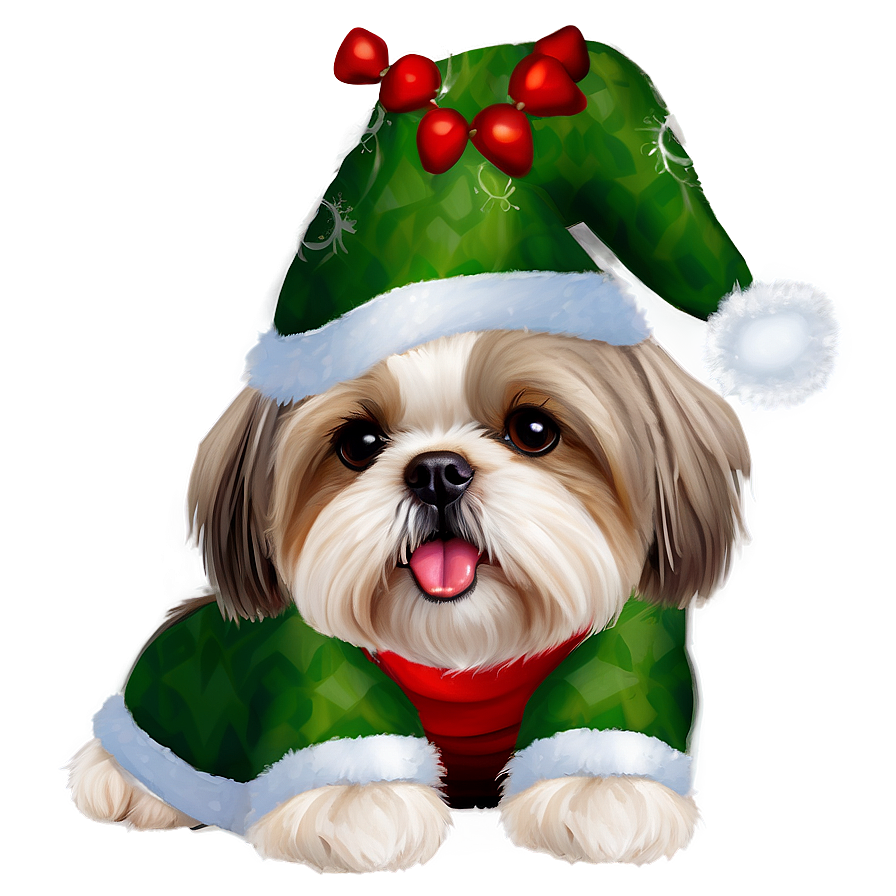 Shih Tzu Christmas Elf Png 06242024 PNG