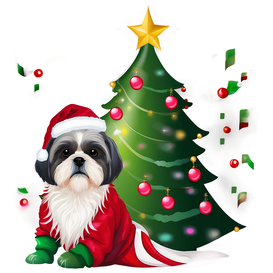 Shih Tzu Christmas Elf Png Pek89 PNG