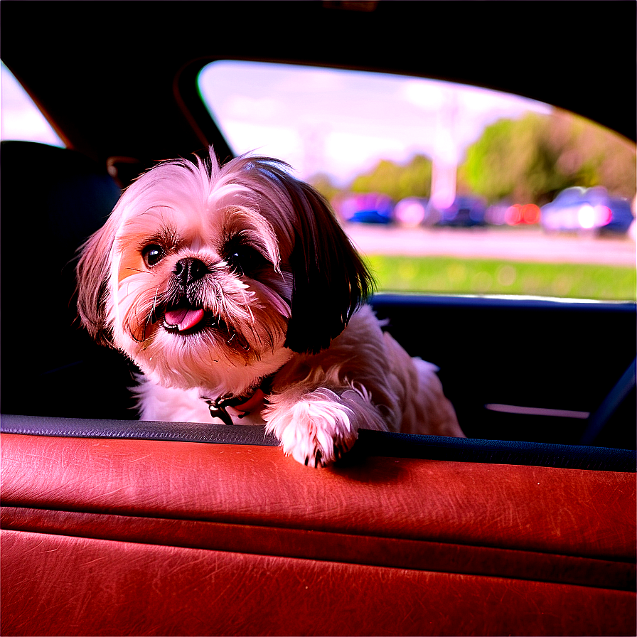 Shih Tzu Enjoying Car Ride Png 15 PNG