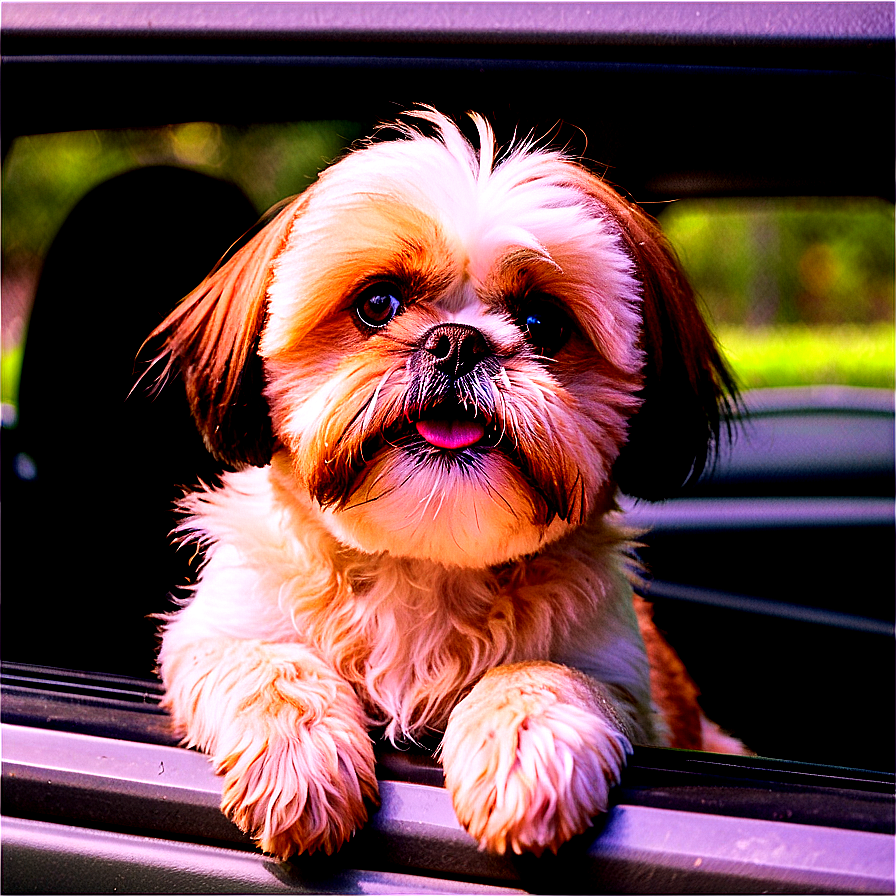 Shih Tzu Enjoying Car Ride Png 82 PNG