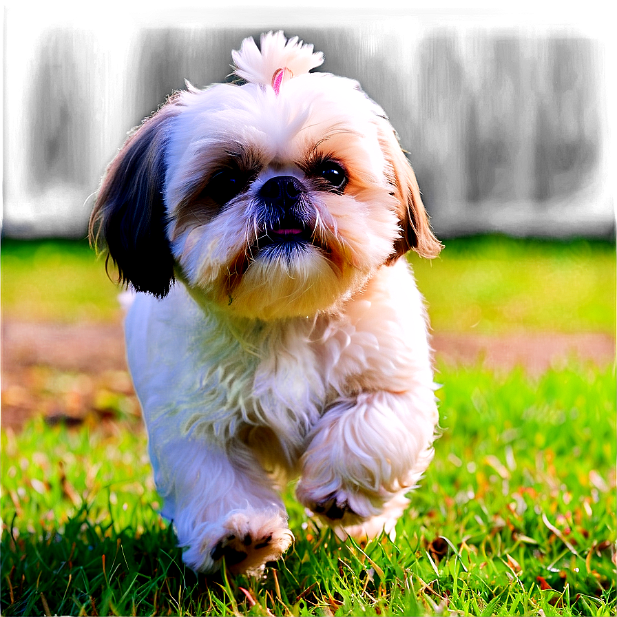 Shih Tzu In Park Png Kmo PNG