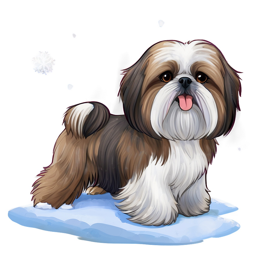 Shih Tzu In Snow Png 06242024 PNG