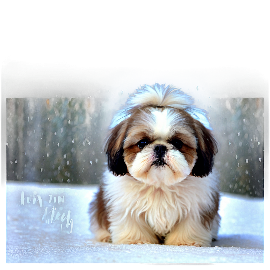 Shih Tzu In Snow Png Xlt16 PNG