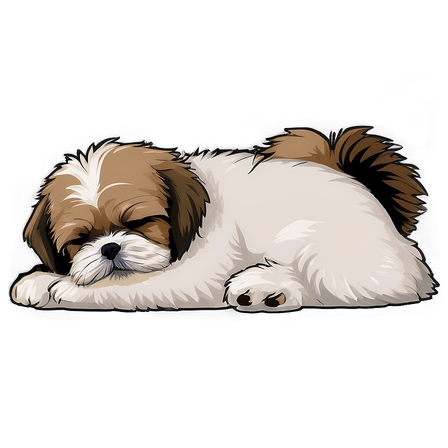 Shih Tzu Sleeping Peacefully Png 06242024 PNG