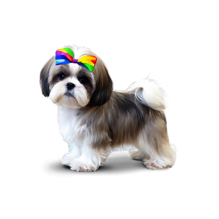 Shih Tzu With Colorful Background Png Bux83 PNG