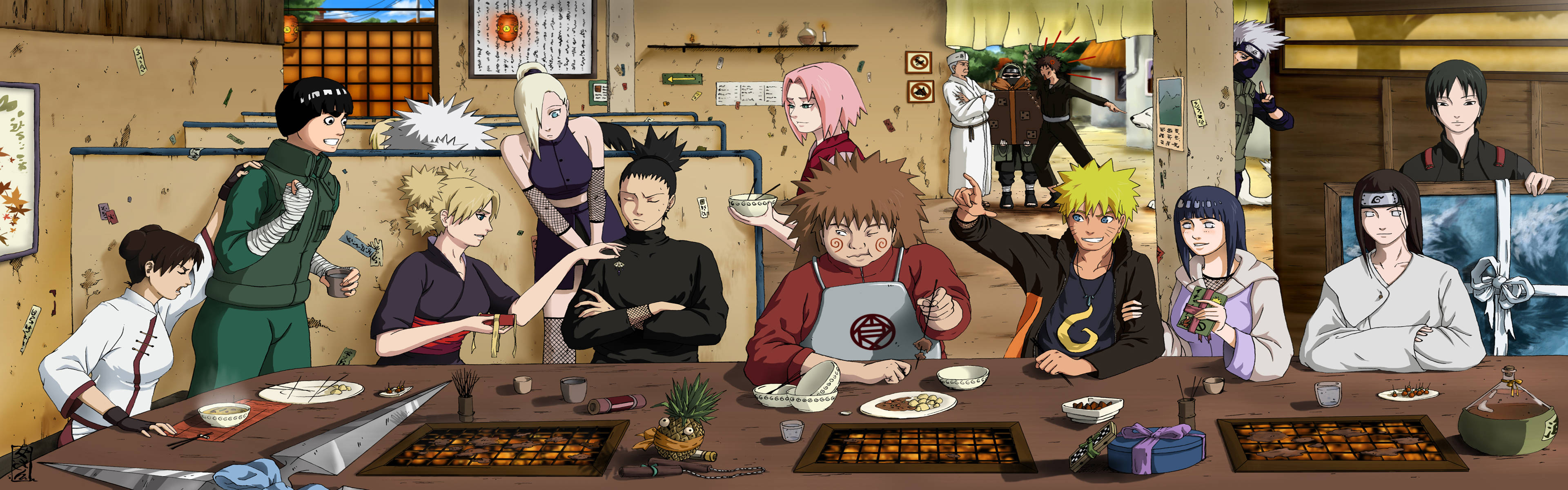 Shikamaru And Friends Eating Wallpaper
