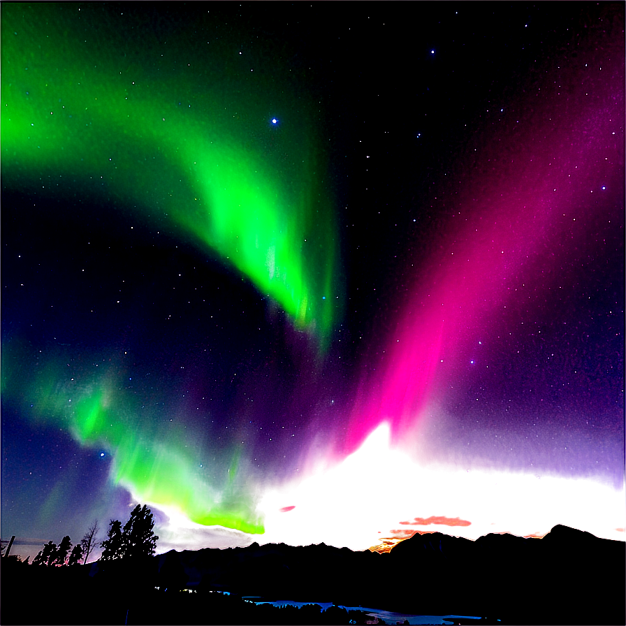 Shimmering Aurora Over Valley Png 51 PNG