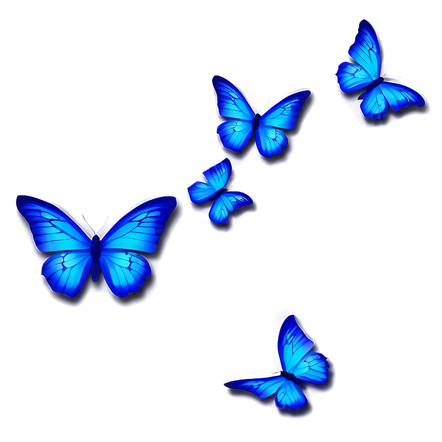 Shimmering Blue Butterflies Png 06132024 PNG