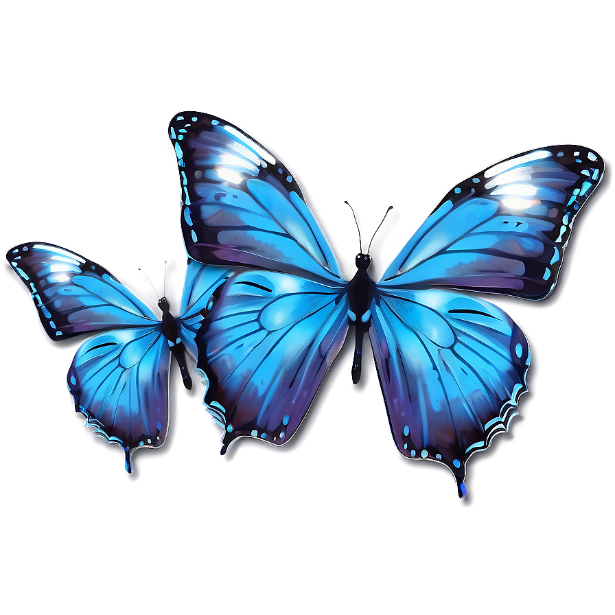 Shimmering Blue Butterflies Png Ily PNG