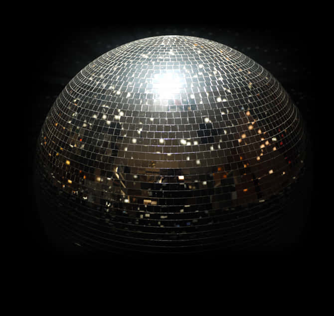 Shimmering Disco Ball Dark Background PNG