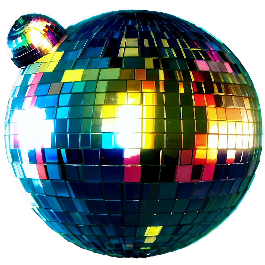 Shimmering Disco Ballswith Colorful Reflections PNG