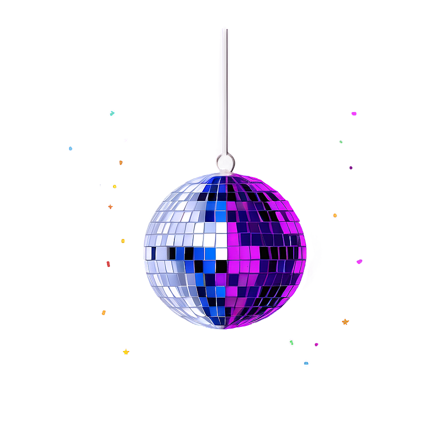 Shimmering Disco Ballwith Confetti PNG