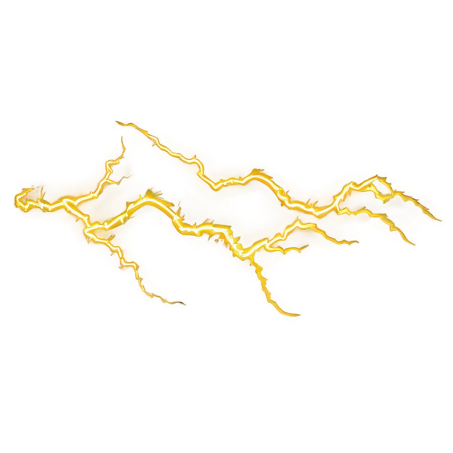 Shimmering Yellow Lightning Png 06132024 PNG