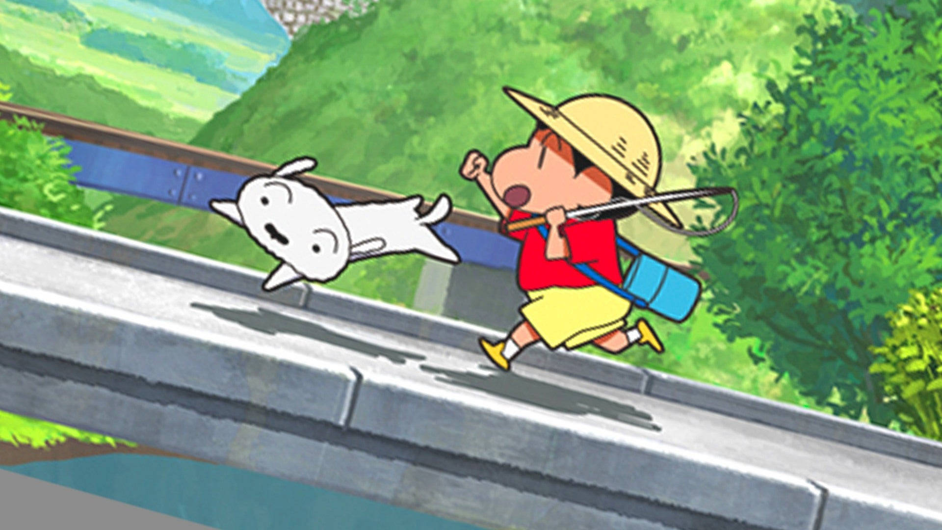 Shin Chan And Dog Running Picture