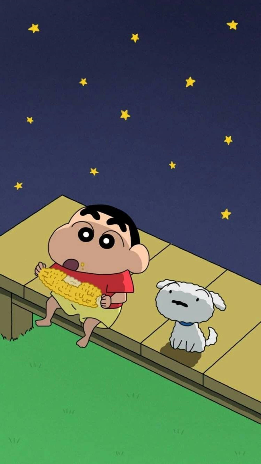 Shin Chan Iphone Eating Corn Picture