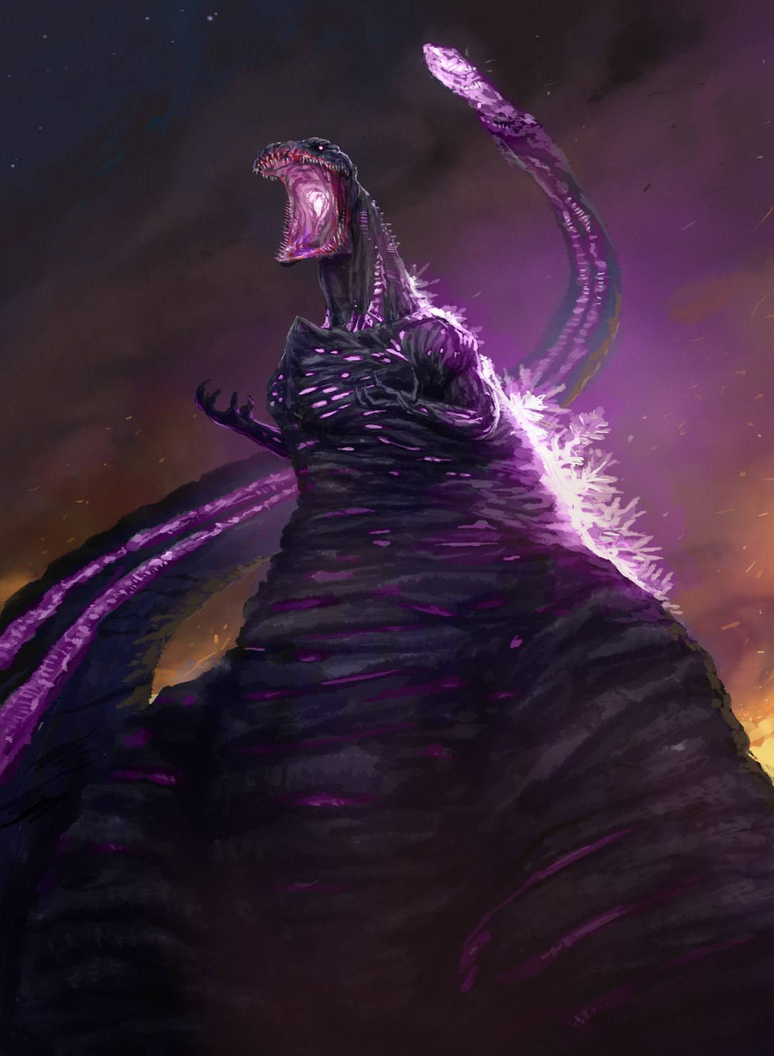 Shin Godzilla Violet Atomic Breath Background