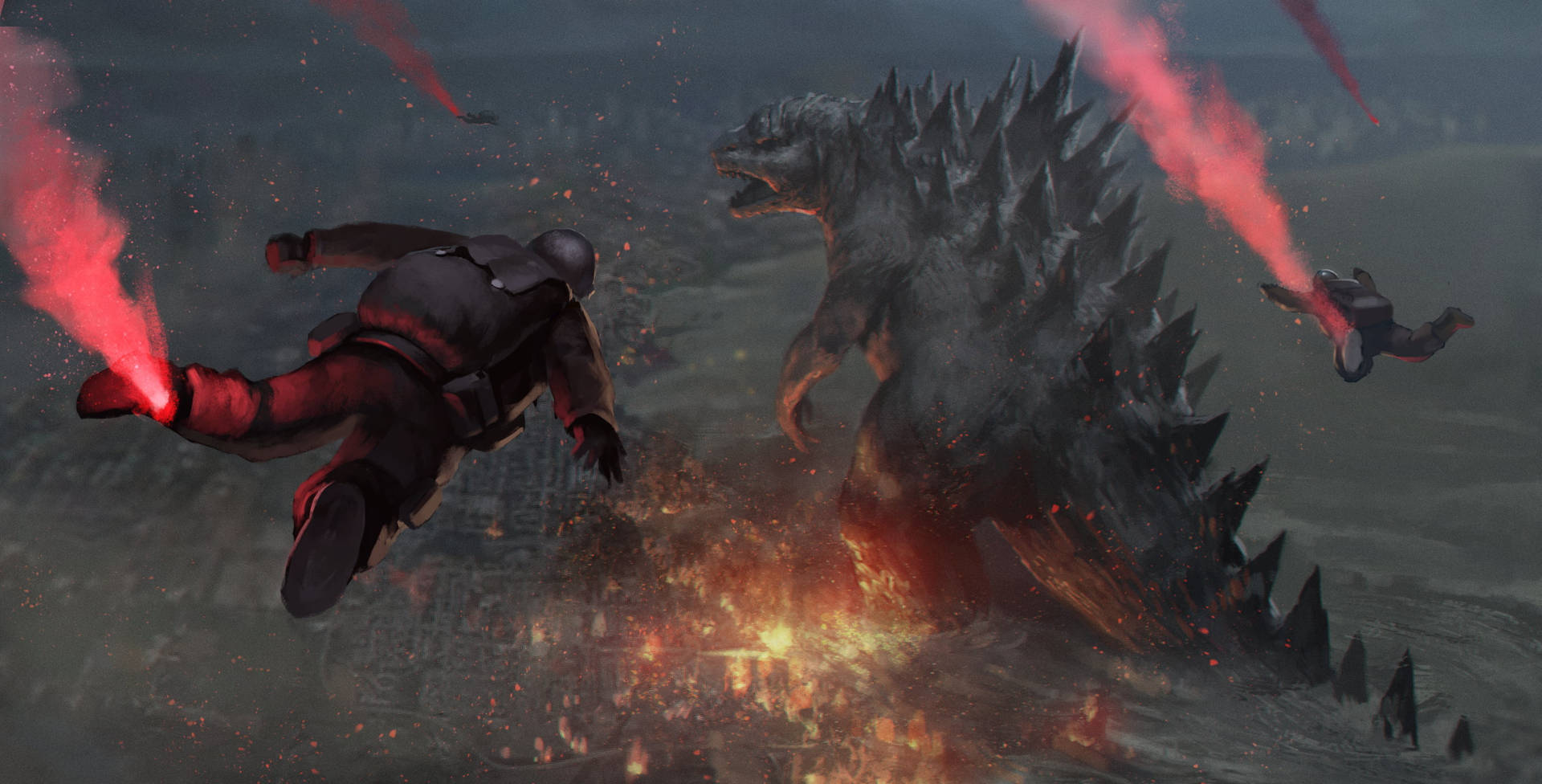 Shin Godzilla stiger op fra dybderne for at true Tokyo. Wallpaper