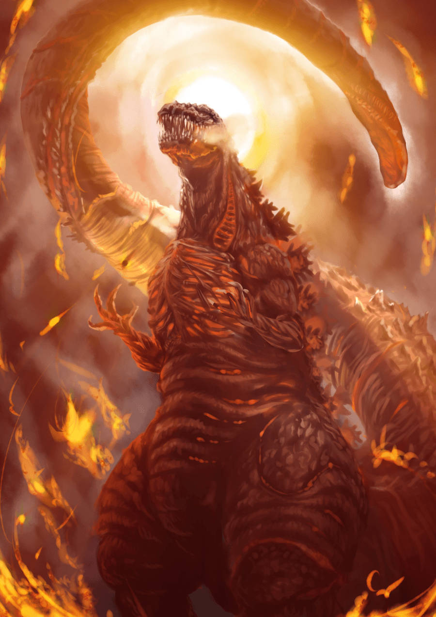 !Superopladet Shin Godzilla Angriber! Wallpaper