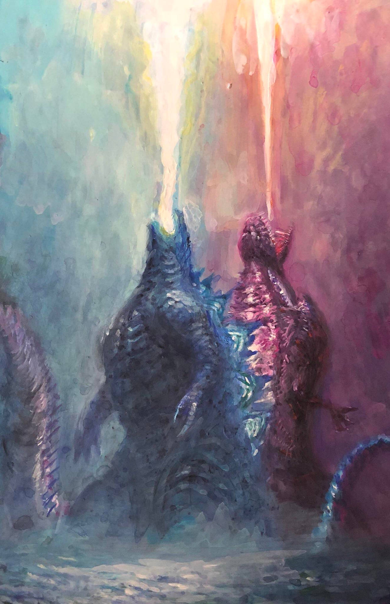 Shingodzilla Und Godzillas Atomarer Atem Wallpaper