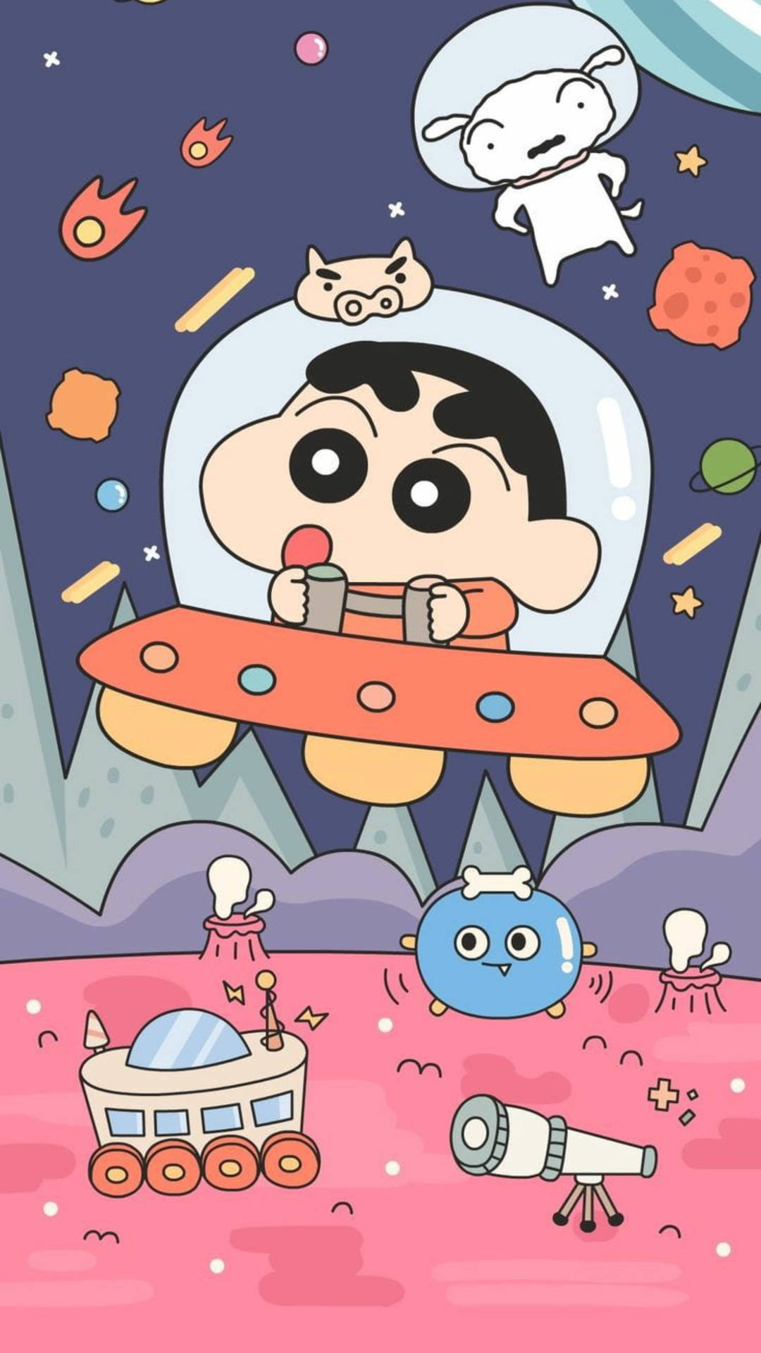 Shinchan Aesthetic In Outer Space Picture